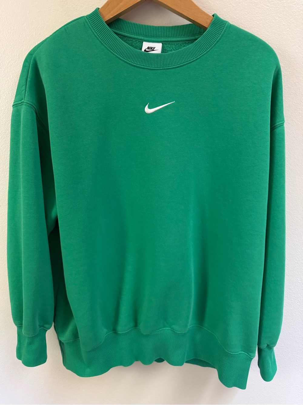 Nike Green Crewneck Sweatshirt with White Swoosh